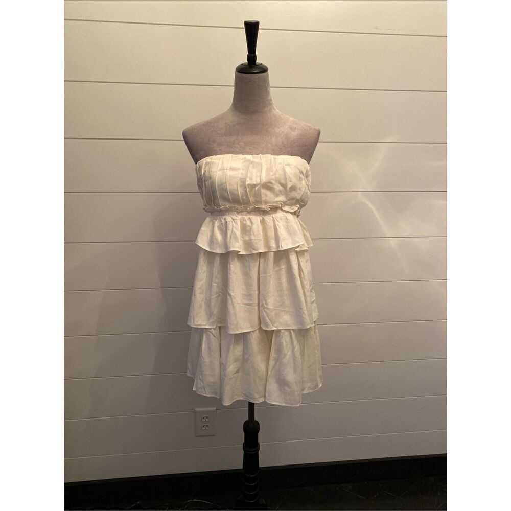 Lena Elegant Strapless Off White Dress Size Medium